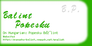 balint popesku business card